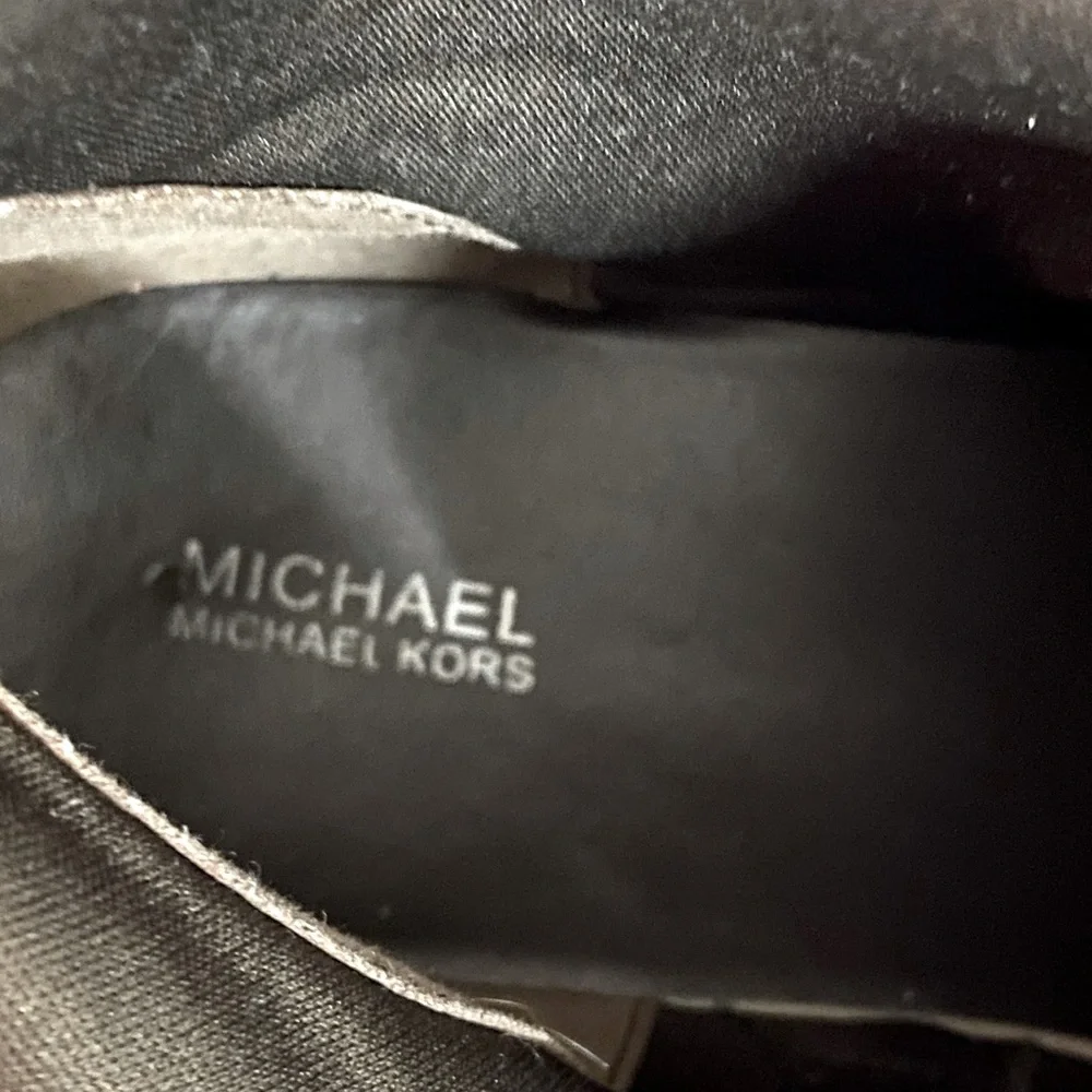 MICHAEL KORS Bexley Chocolate Brown Leather Zip-up Boots MK Buckle Size 5 - Picture 8 of 9